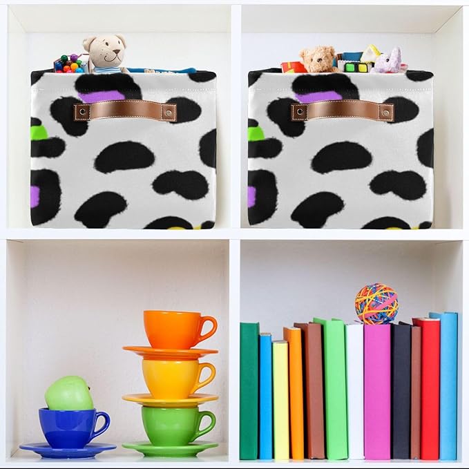 ZAZYXTJ Leopard PrintStorage Basket - Image 6