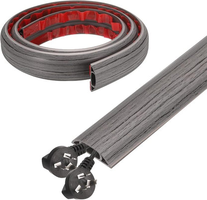 HARFINGTON 4ft Cord Cover Floor W0.6 x H0.33 Inner Channel PVC Hide Extension by HARFINGTON