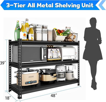 48" W Garage Shelving Heavy Duty, 1500LBS Loads Adjustable Garage Storage - Image 3
