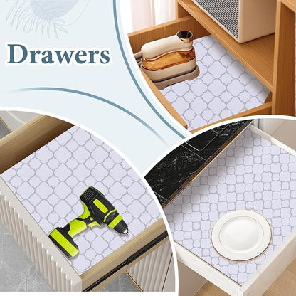 Shelf Liners for Kitchen Cabinets 12in x 20FT Non Adhesive Drawer Liner Silver - Image 3