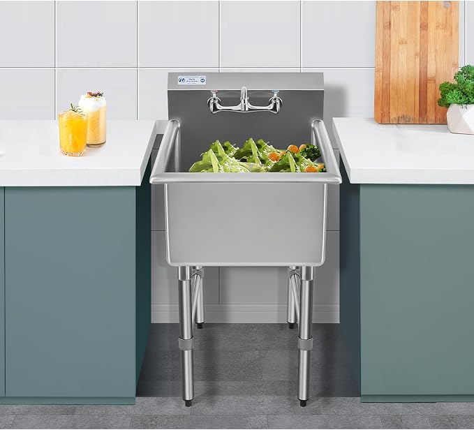 HALLY Commercial Stainless Steel Sink 1 Compartment NSF Prep & Utility Sink - Image 8