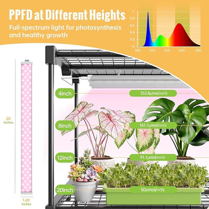 Indoor Greenhouse with Grow Light, 4-Tier Plant Stand with Zippered PVC Tent - Image 4
