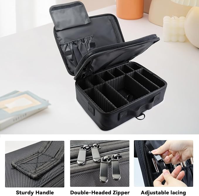 Travel Makeup Bag Makeup Cosmetic Train Case Organizer Portable Storage Bag - Image 4