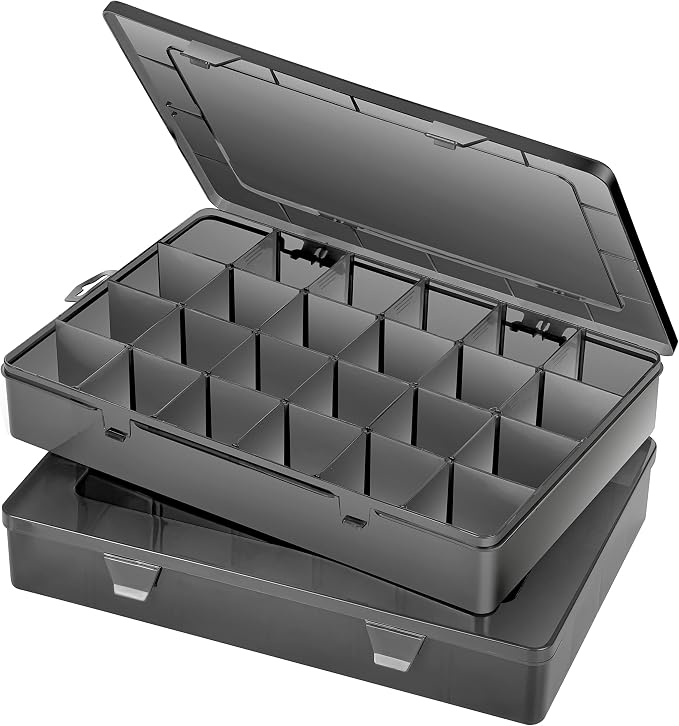 Gbivbe Large 24 Grids Plastic Organizer Box Adjustable Dividers, Art DIY Crafts - Image 7