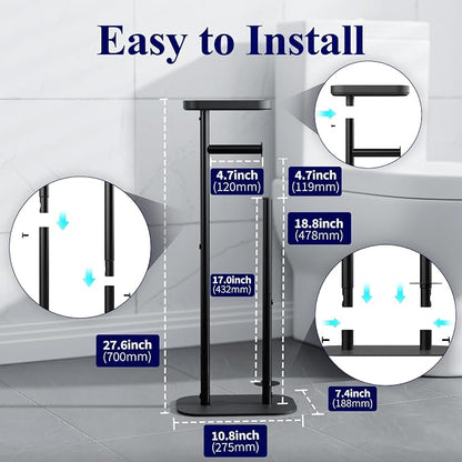 Kitsure Toilet Paper Holder Free Standing – Rustproof Metal Toilet Paper Stand - Image 2