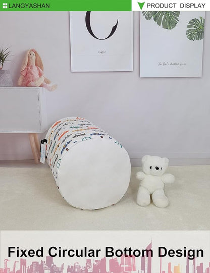 LANGYASHAN Laundry Basket Canvas Fabric Collapsible Organizer Basket - Image 7