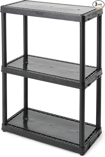 Gracious Living 3 Shelf Fixed Height Light Duty Storage Unit 12 x 24 x 33 by GraciousLiving