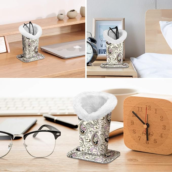 Fintie Plush Lined Eyeglasses Holder, Glasses Stand Case, Anti-scratch Glasses - Image 6