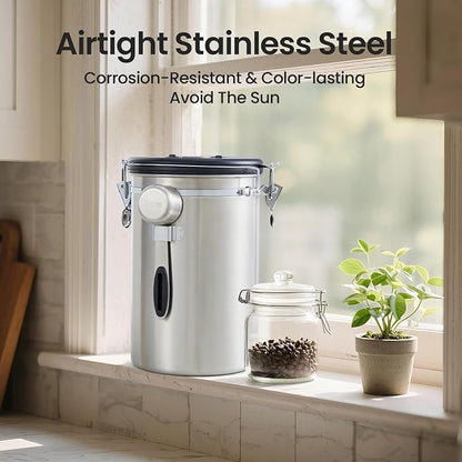 Veken Coffee Canister, 39OZ Large, Airtight Stainless Steel Food Storage - Image 6