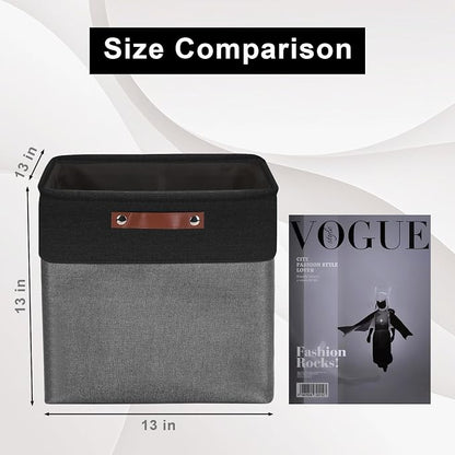 13x13 Cube Storage Bins, Collapsible Fabric Storage Box, 4 Pack Closet Baskets - Image 2