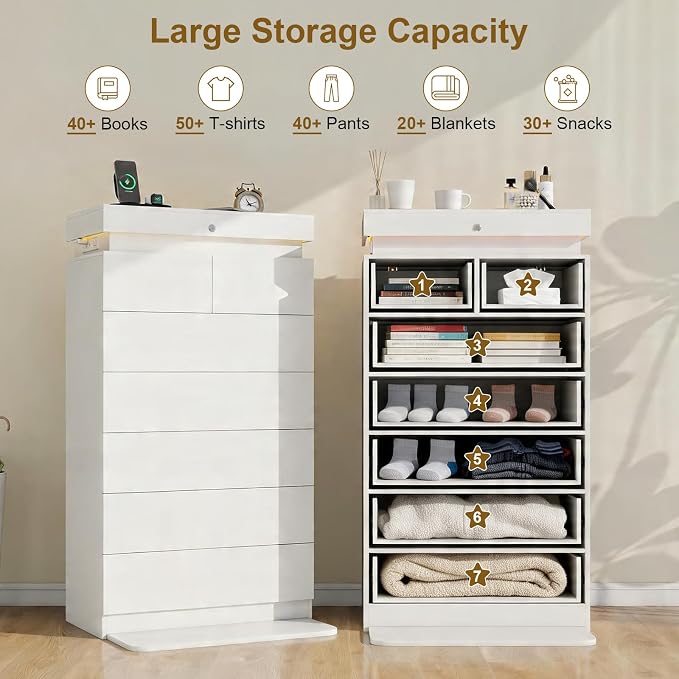 Vipbear 51.3" Tall White Dresser - Image 4