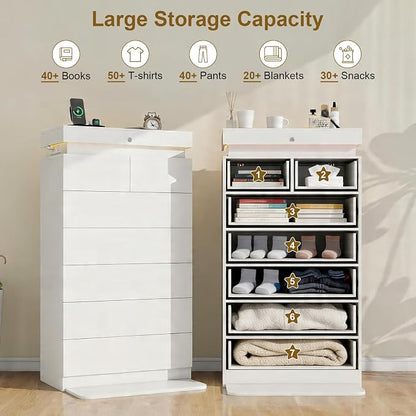 Vipbear 51.3" Tall White Dresser - Image 4