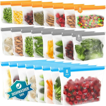 Dishwasher Safe Reusable Storage Bags Stand Up by IDEATECH