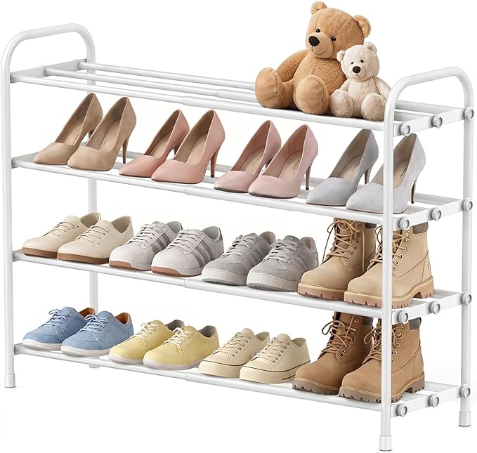 INSMART 4-Tier Expandable Shoe Rack, Stackable and Adjustable Shoes Organizer by makeyourlifeclean