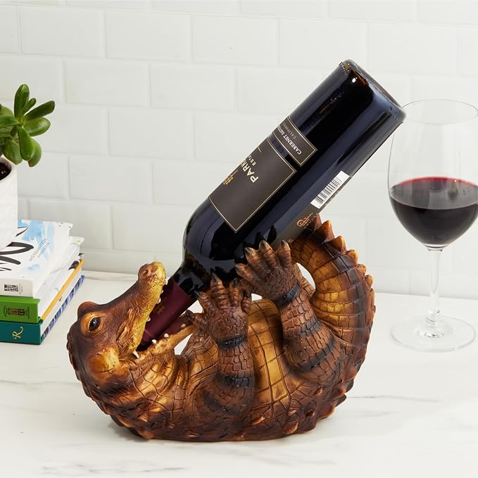 TRUE Amazing Alligator Polyresin Wine Stand Bottle Holder, Holds 1 Bottle - Image 5