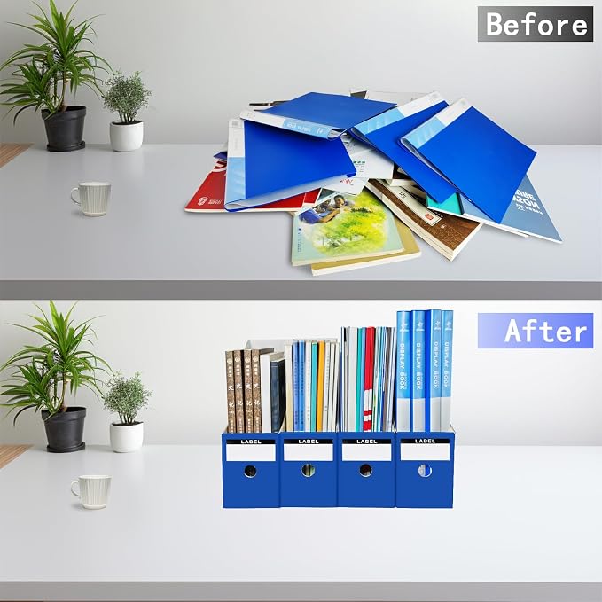 Limitliho 24 Pack Blue Cardboard Magazine File Holder - Image 5