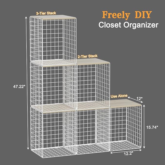 Hencawima 3-Pack Taller Stackable Closet Organizers and Storage - Image 3