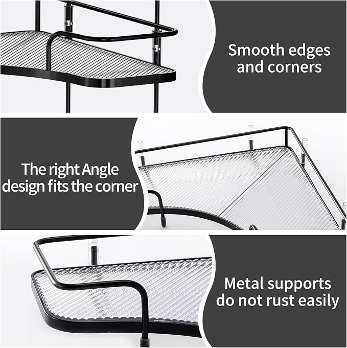 Seoneiro 2 Tier Corner Bathroom Counter Organizer, Cosmetic Skincare Organizer - Image 4