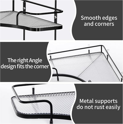 Seoneiro 2 Tier Corner Bathroom Counter Organizer, Cosmetic Skincare Organizer - Image 4