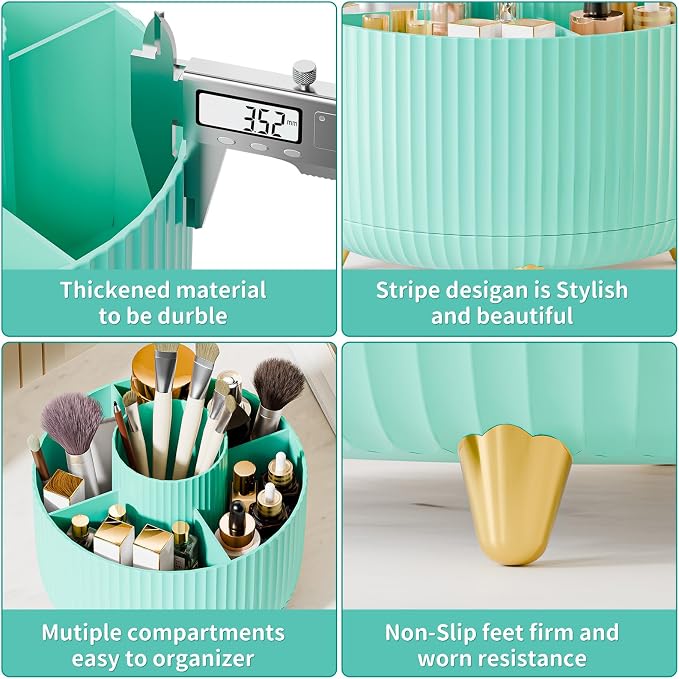 360° Rotate Makeup Brush Holder Organizer, Makeup Organizers Countertop - Image 5