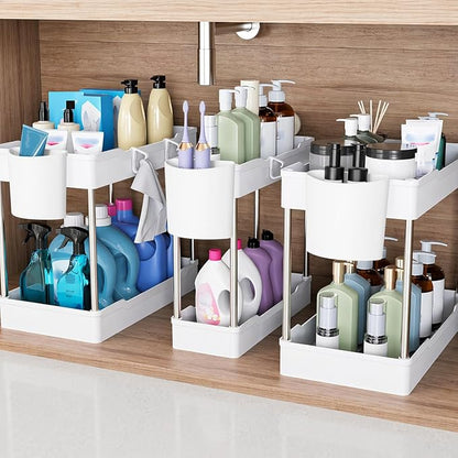 3 Pack Under Sink Organizer Bathroom and Storage Cabinet | 2 Tier by Unknown