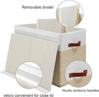 Large Toy Storage Box with Lid, Toy Chest Bin Boxes Basket with Dividers | - Image 5
