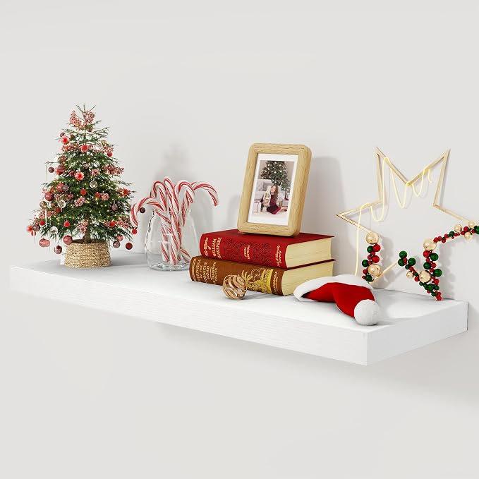 White Floating Shelves 36 Inch Long, 12 Inch Deep Floating Shelves by FunMemories