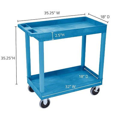 Luxor EC11HD-BU 32" x 18" Tub Cart - Image 3