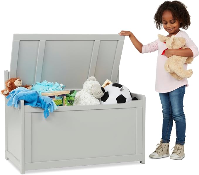 Melissa & Doug Toy Chest, Wooden Toy Storage Box - Image 3