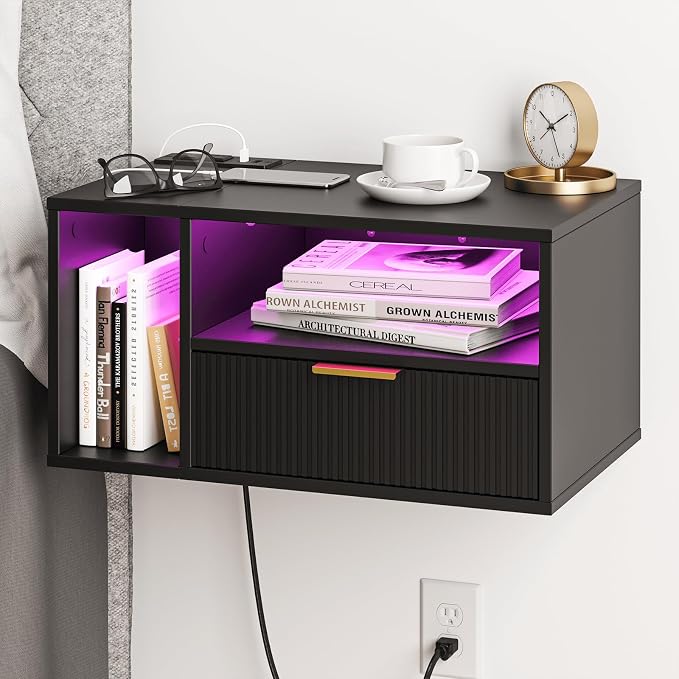 Veegle Black Floating Nightstand by Unknown