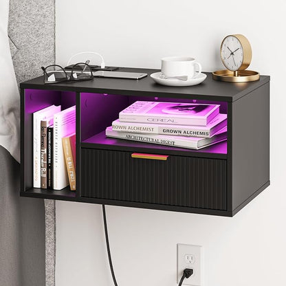 Veegle Black Floating Nightstand by Unknown