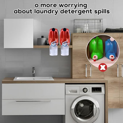 2 Pack Laundry Detergent Dispenser Cup Holder, Nozzle button upgrade，Easily No - Image 4