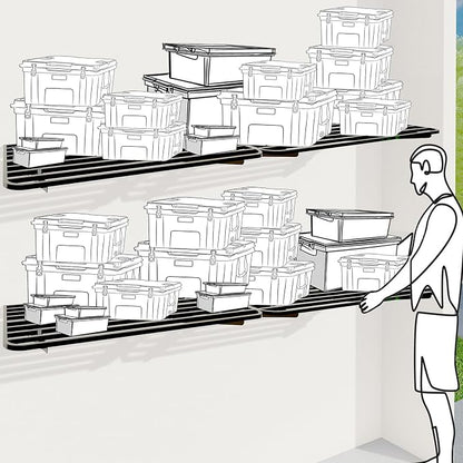 Garage Shelving Wall Mounted, Space-Saving Black - Image 7