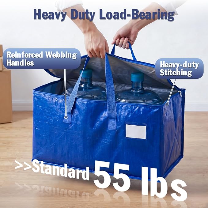 KYODOLED 4-Pack Extra Large Moving Bags, Lightweight Blue Storage Totes 24 Gal - Image 4