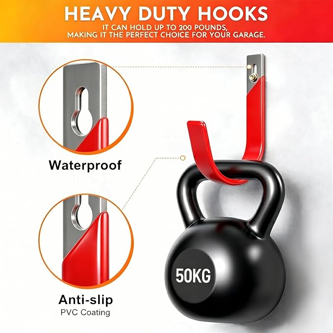 1 Pack Heavy Duty Wall Mount Garage Hooks - Image 3