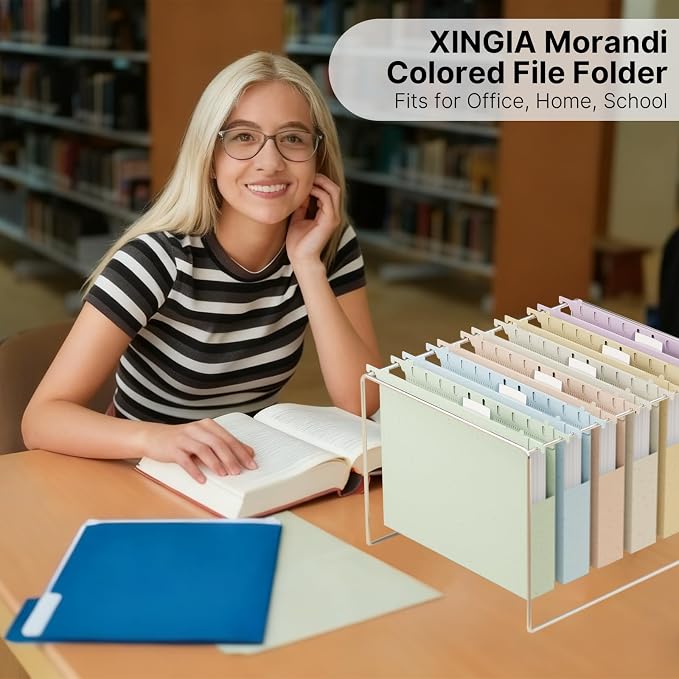 Wheat Straw Plastic Hanging File Folder Letter Size, 12 Pack Extra Capacity - Image 7