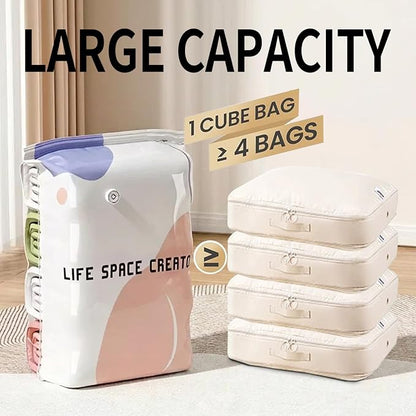 3 PACK No-Pump Vacuum Storage Bags, Large Cube Vacuum Seal Bags, Space Saver - Image 4