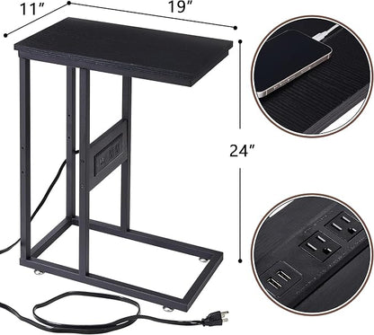 VECELO C Shaped End Side Table - Image 3