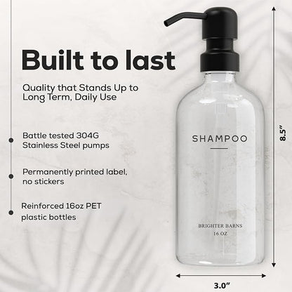 Clear Shampoo and Conditioner Dispenser Set by Brighter Barns - Image 3