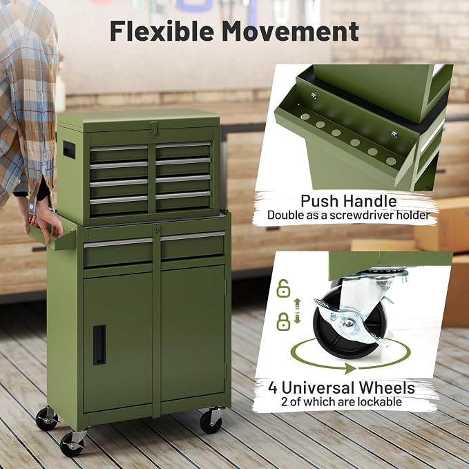 Goplus Tool Chest, 5 Drawers Rolling Tool Cabinet - Image 5