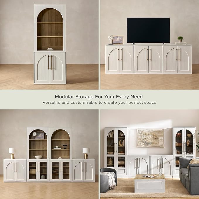 mopio Blake Storage Cabinet, Small Modular Accent Display Sideboard Buffet - Image 7