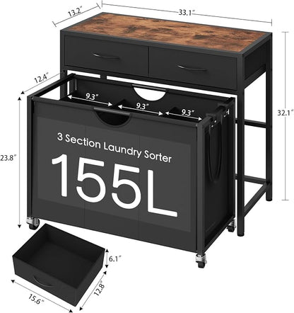 Laundry Sorter, Rolling Laundry Hamper - Image 7