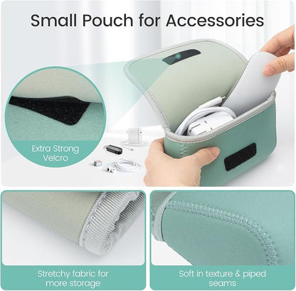LENTION Mint Green Neoprene Electronic Organizer Pouch - Image 3