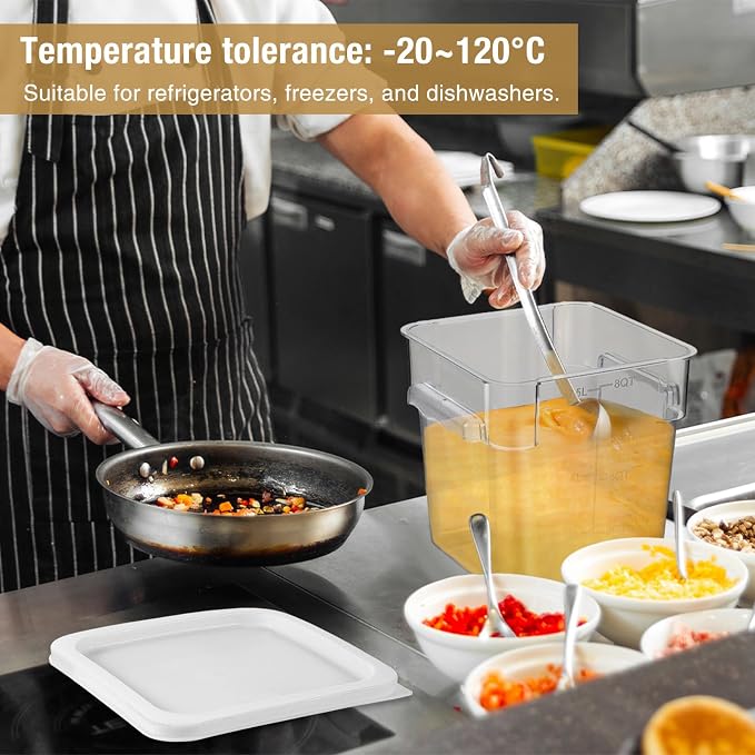 FoldTier 2 Pieces Square Food Storage Containers Polycarbonate Clear food - Image 5