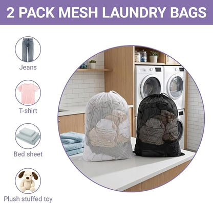 2 Pack XL Mesh Laundry Bags, Machine Washable Heavy Duty Mesh Storage Bag - Image 7