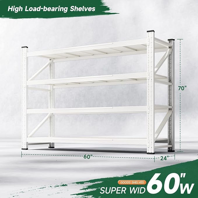 Letaya 4000LBS Storage Shelves Heavy Duty, 4 Tier Adjustable Utility Rack Shelf - Image 2
