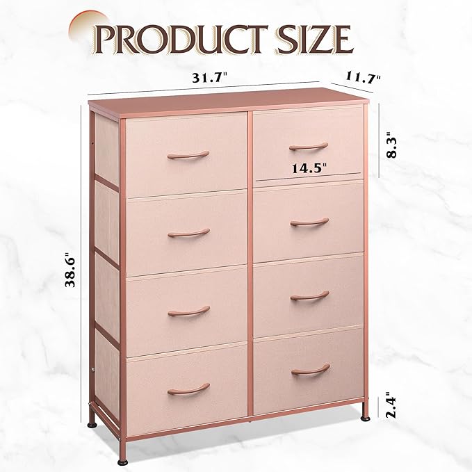 WLIVE Fabric Dresser for Bedroom, Tall Dresser - Image 3