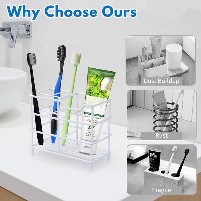 Urbanstrive 304 Stainless Steel Bathroom Toothbrush Holder Toothpaste Holder - Image 7