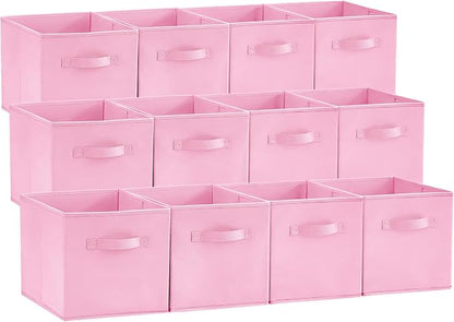 Lifewit Storage Cubes, 11 Inch Organizer Bins, 18L Pink, 12 Packs | Foldable by Lifewit
