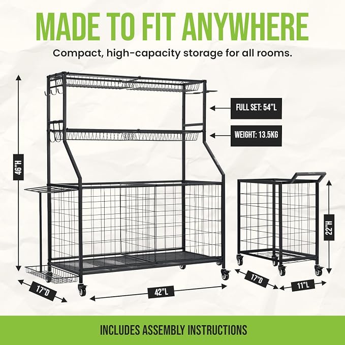 SpaceWise Sports Equipment Organizer – Garage Ball Storage Rack - Image 5